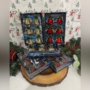 Wonderland Traditions Liberty Bell Ornament 3 Red Box & 2 Gold Bell Box